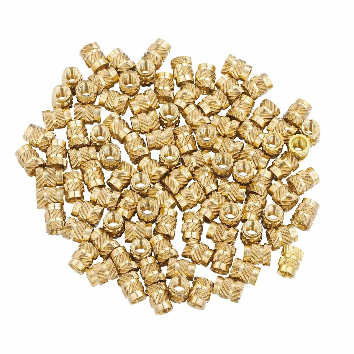 

100pcs Brass Nuts Embedment Nut M3 Thread Brass Knurled Nuts Threaded Heat Set for Printing 3D Printer