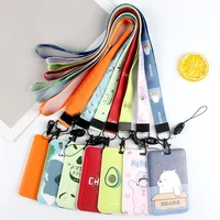 card holder neck strap with lanyard badge holder work id card bus id holders portable key chain key ring card holder