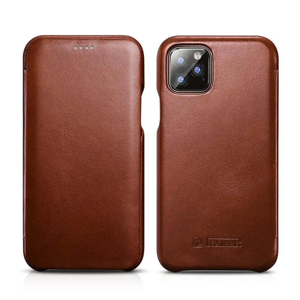 ICarer Роскошный чехол из натуральной кожи с откидной крышкой для iPhone 12 Pro Max 11 5 8 6 1 XS