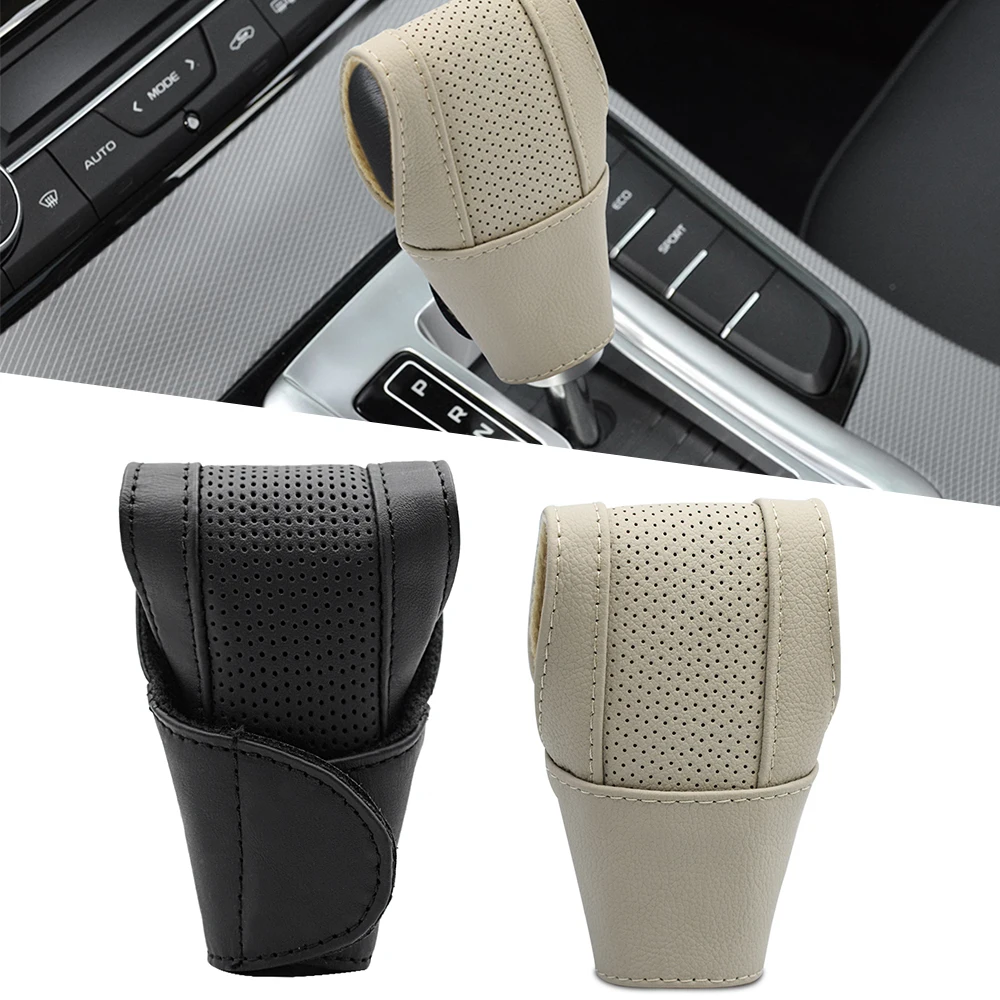 

Non-Slip Car Gear Shift Knob Cover Protector Universal PU Leather Hand Brake Handbrake Cover Auto Interior Accessories 2021 New