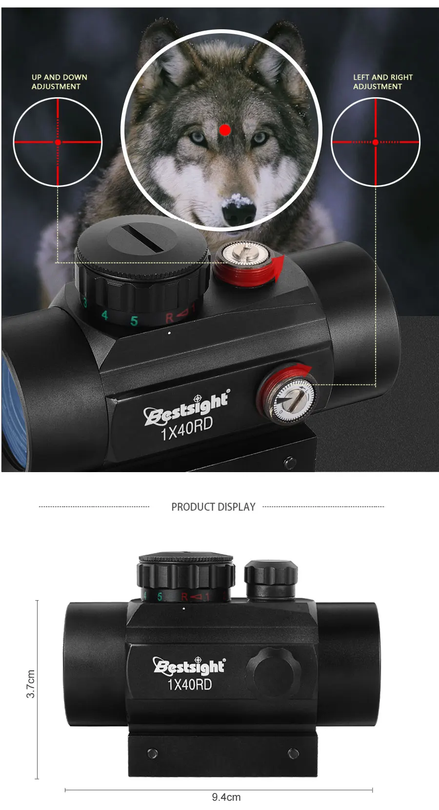 1x40 Red Dot прицел тактический прицел зеленый Red Dot коллиматор в горошек с 11 мм/20 мм рейку Airsoft воздуха Охота
