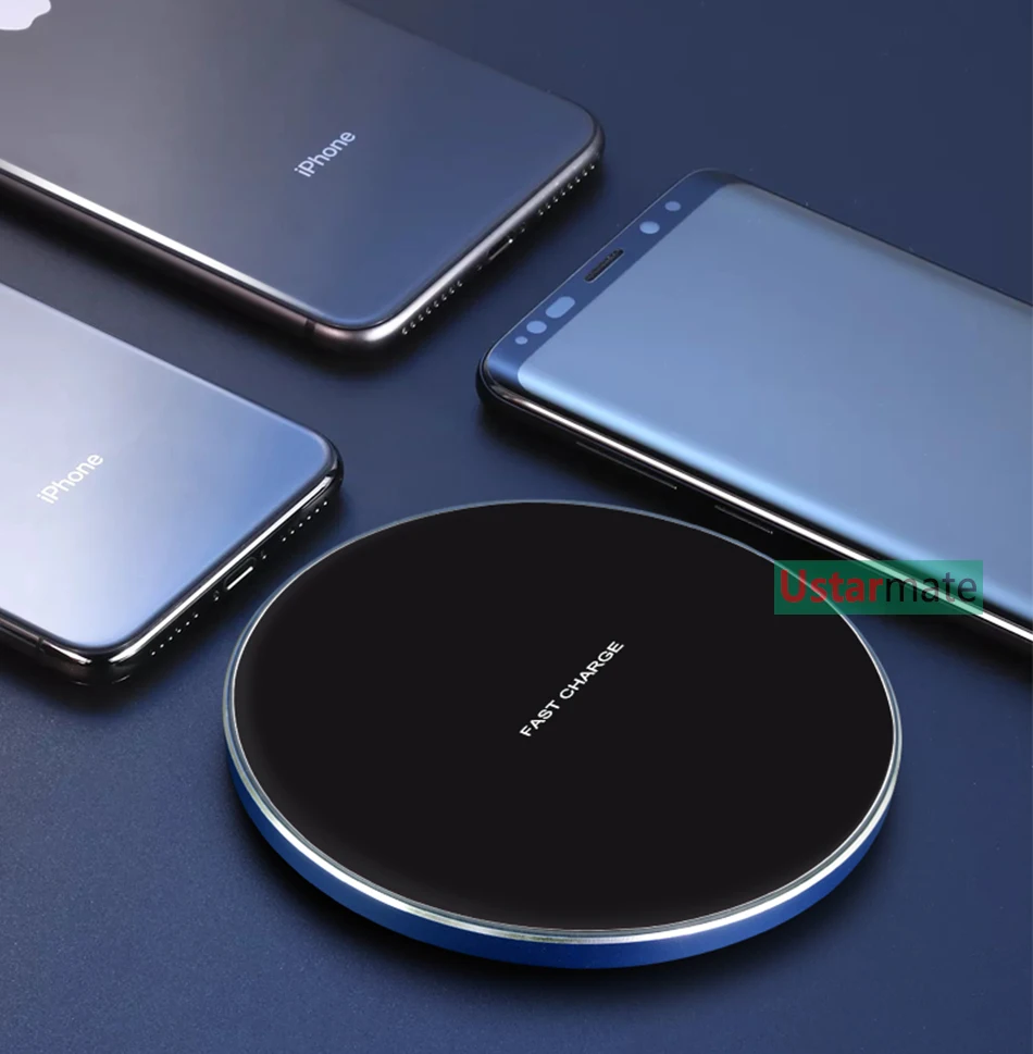 Qi беспроводной телефон 15 Вт Быстрое зарядное устройство для samsung Note 10 S9 S8 iPhone Xs 11 huawei mate 20 Pro быстрая Беспроводная зарядка прокладка адаптер