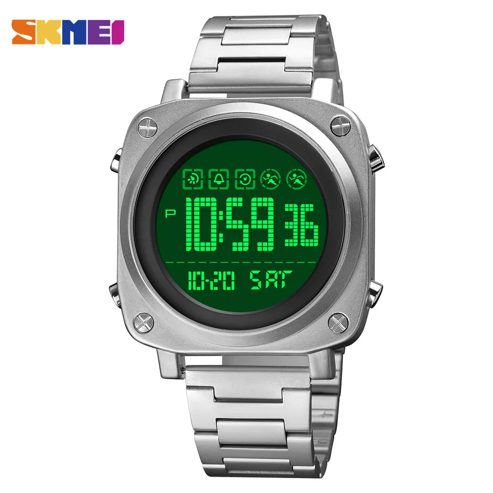 SKMEI Top Brand Fashion LED Light Mens Electronic Wristwatch Count Down Stopwatch Digital Men Watches Relogio Masculino 1726