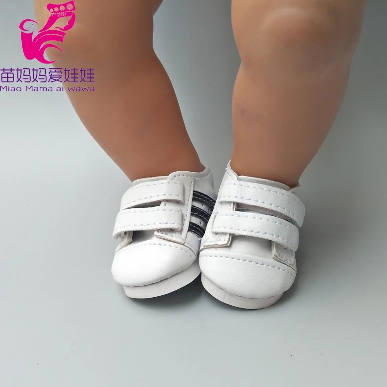 Обувь для кукол малышей 43 см белые кроссовки девочек 18 дюймов повседневная обувь