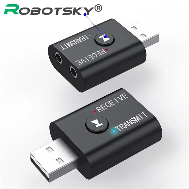 Приемник-передатчик Bluetooth 2 в 1 миниатюрный стерео-передатчик 5 0 разъем USB 3 мм