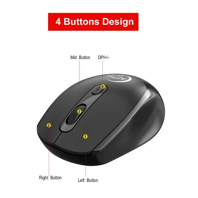 

Wireless Mouse 2.4G Rechargeable Mouse Wireless Computer Metal Noiseless Silent Click Optical Mouse Gaming Mouse For Laptop PC