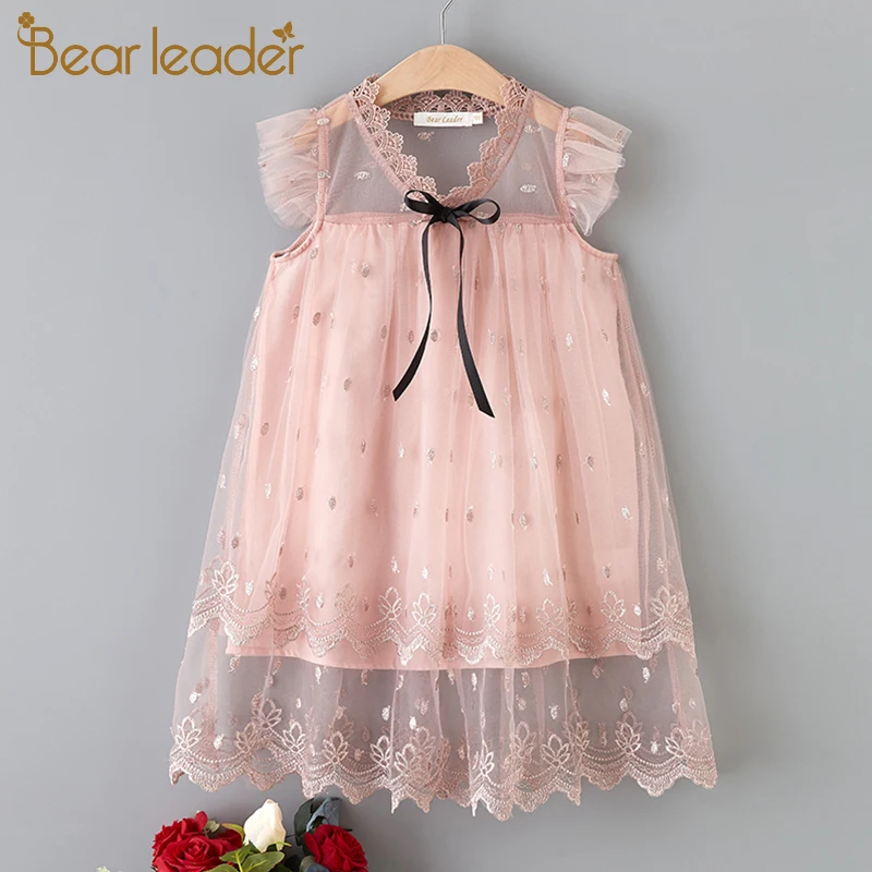 Bear Leader/Детские платья для девочек одежда с цветочным принтом повседневная