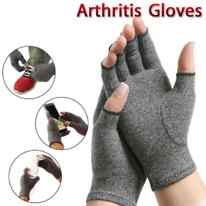 

New 1 Pair Compression Arthritis Gloves Premium Arthritic Joint Pain Relief Hand Gloves Therapy Open Fingers Compression Gloves