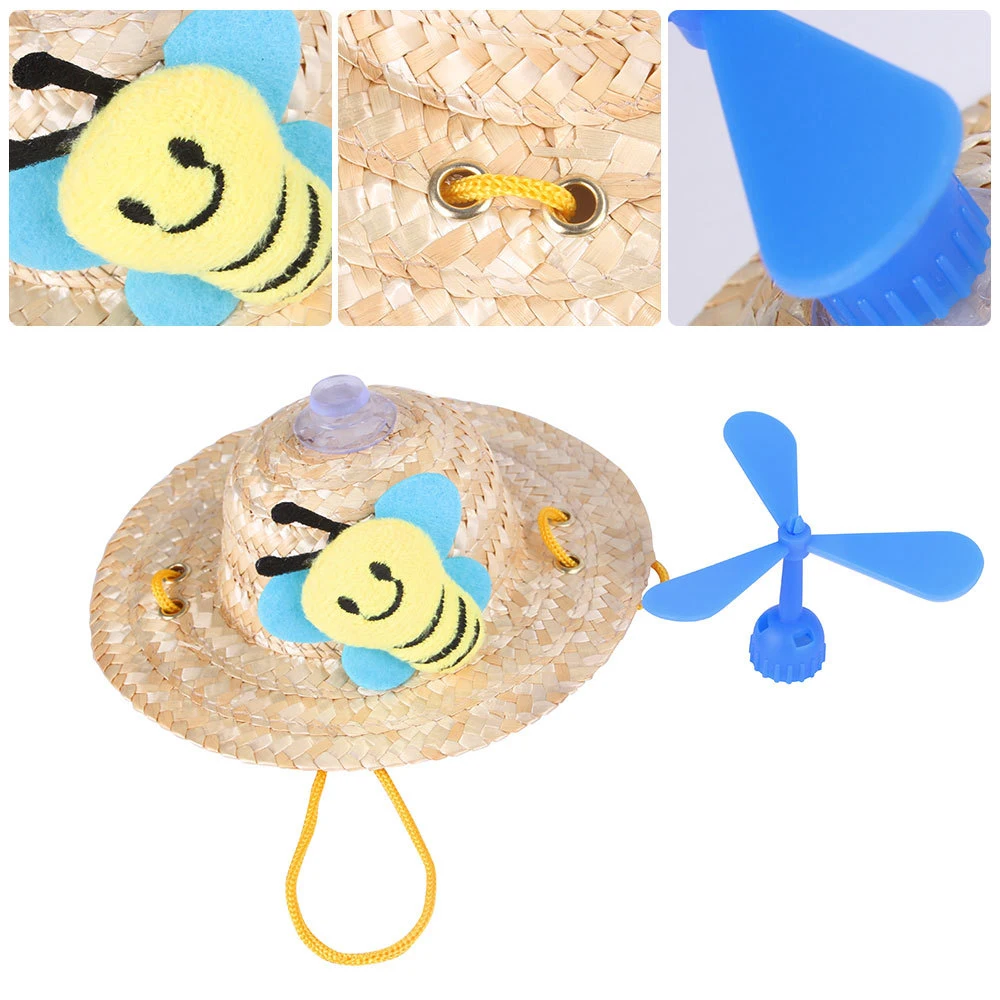Mini Pet Dog Hat Rotating Decorative Cat Beach Party Straw Hats Cute Headwears Cap For Kitten Puppy Pets Funny Accessories | Дом и сад