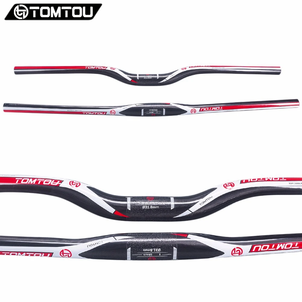 TOMTOU полностью UD углеродное волокно руль для велосипеда MTB руль для велосипеда Горные части 31,8*580-760 мм-TF8T06