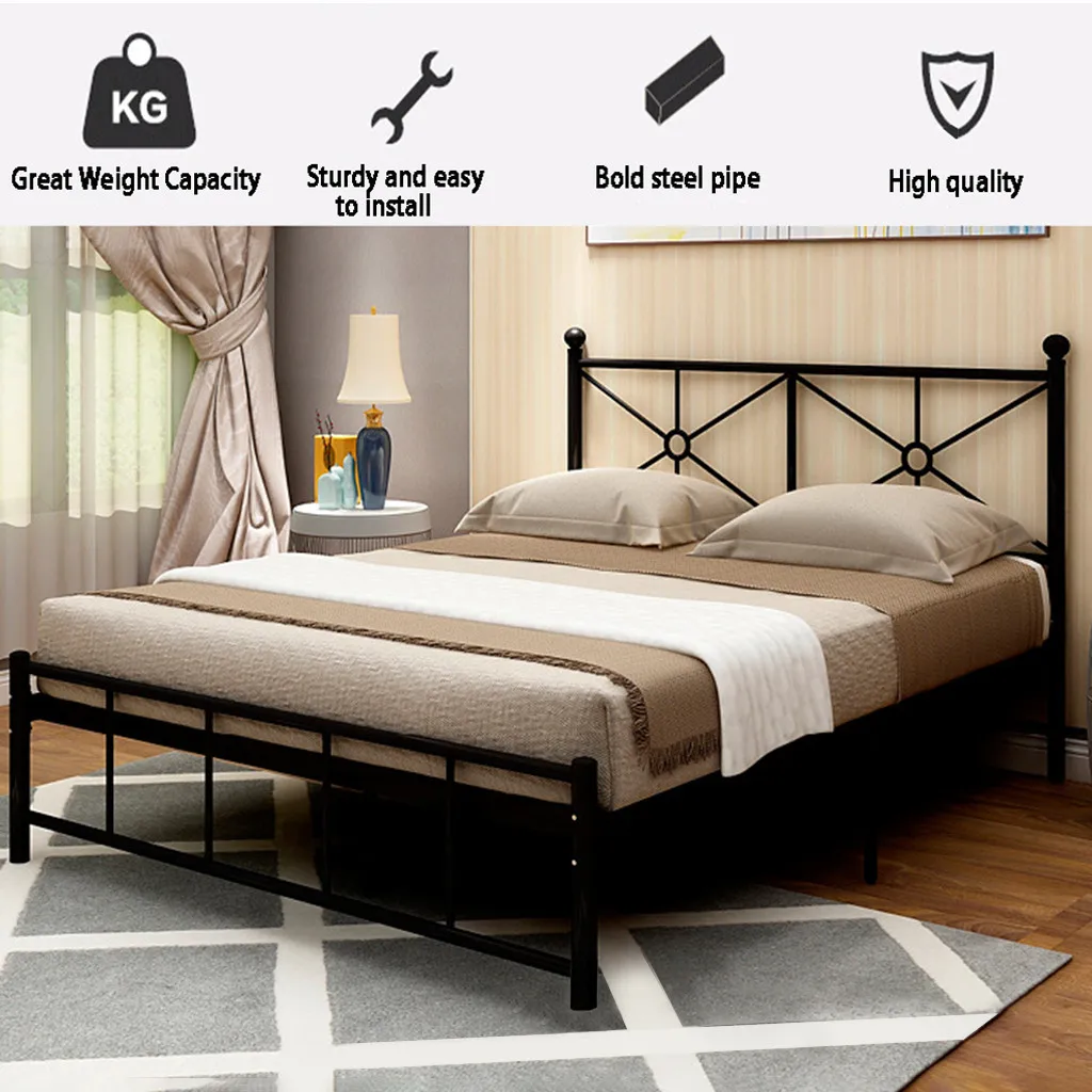 [Товары в США] металлическая рама для кровати с изголовьем черного шара и