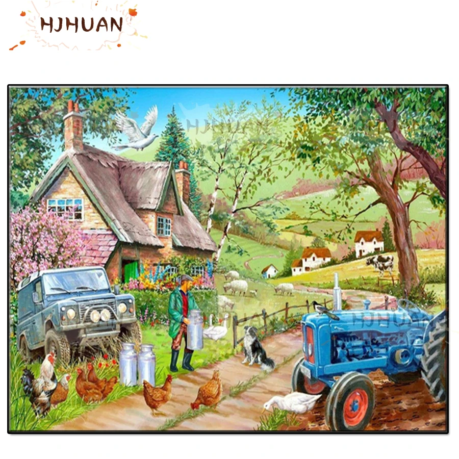 

5D Farm landscape Diamond Painting Full drill Mosaic Round Diamond Embroidery Cross Stitch Diamond Art Rhinestones Christmas