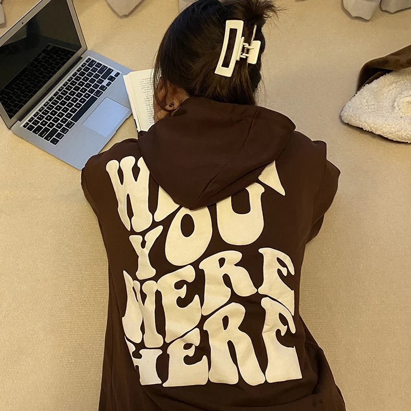 Винтажная коричневая толстовка на молнии с изображением граффити y2k в стиле