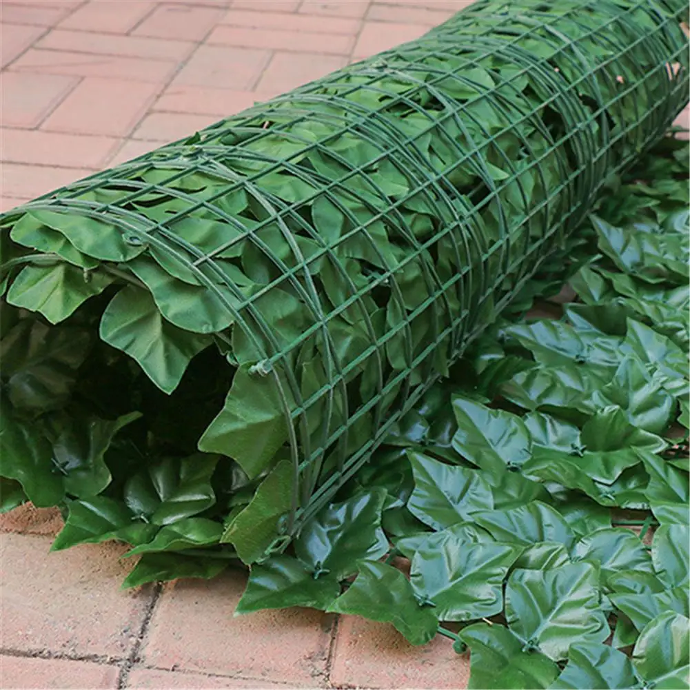 

UV Protection Artificial Balcony Green Leaf Fence Roll Up Panel Ivy Privacy Garden Fence Backyard Home Decor Rattan Plants Wall