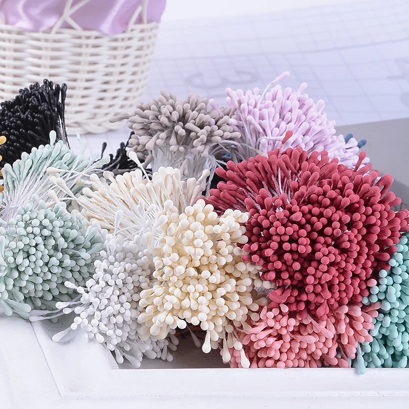 400Pcs Pistils For Artificial Flowers Double Heads Diy Flower Stamen Pistil Needlework Scrapbooking Wedding Party Home Decor - купить по