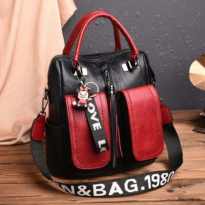 

Women Backpacks Vintage Female Shoulder Bags Soft Leather Backpack Ladies Travel Bags Satchel for Girls Mochila bolso Sac a main