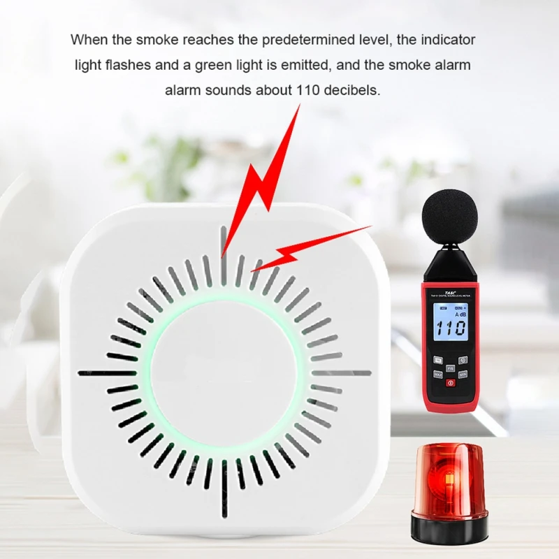 Пожарный детектор дыма система охранной сигнализации с звуковой светильник