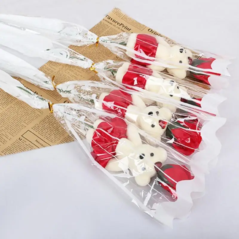 1 шт. ароматизированное мыло для ванны роза медведь цветок лепесток с подарочной