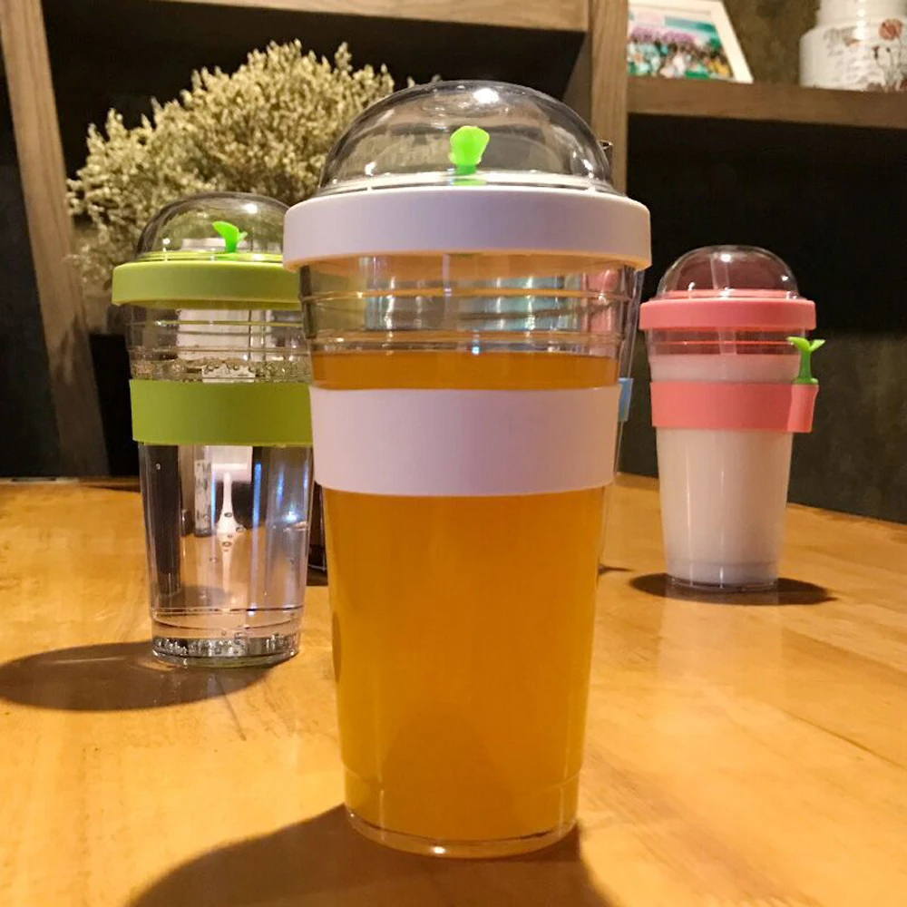 

Portable Plastic Sapling Bubble Tea Tumbler Tumbler Reusable Plastic Coffee Cup Leakproof Juice Cup Tea Sport Tumbler with Straw