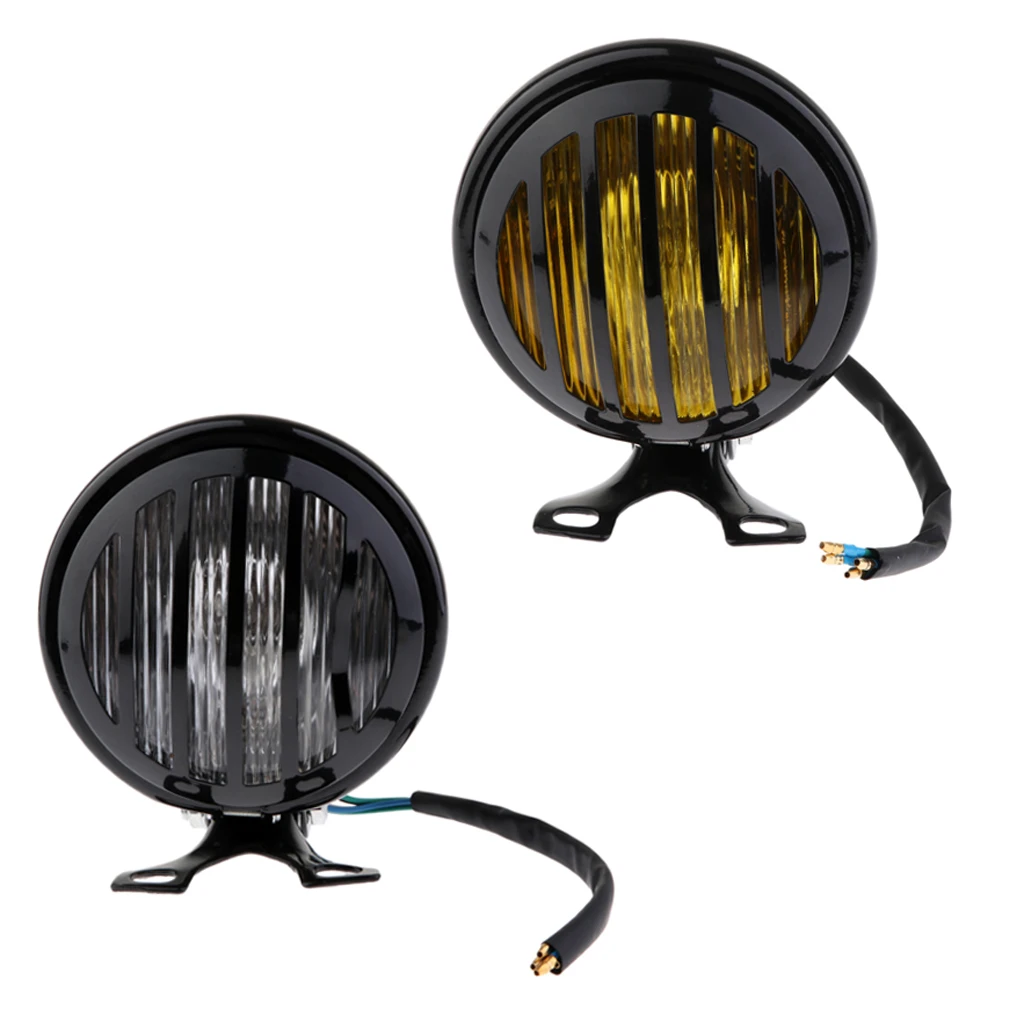 2x6 дюймов мотоцикл ретро светодиодный ребристый гриль фара Замена для Harley Bobber