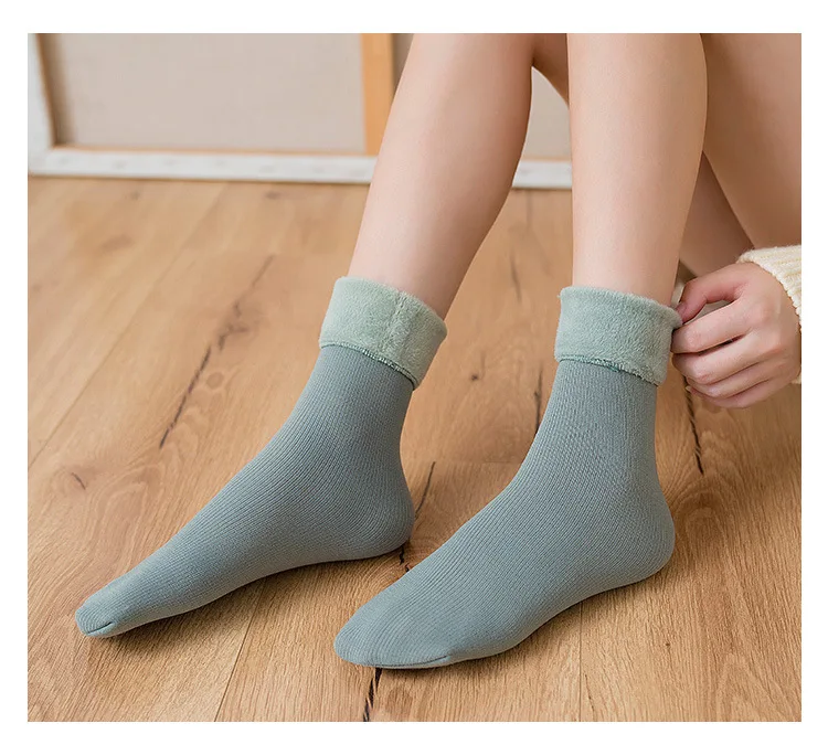 Skarpetki calcetines mujer; зимние носки-тапочки для девочек; утолщенная шерсть; теплая шерсть; плотные теплые дышащие эластичные модные носки для женщин