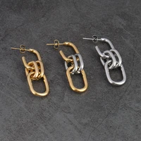 punk drop earings stainless steel earrings for women long chain earrings geometry earrings charm earrings accessories jewelry