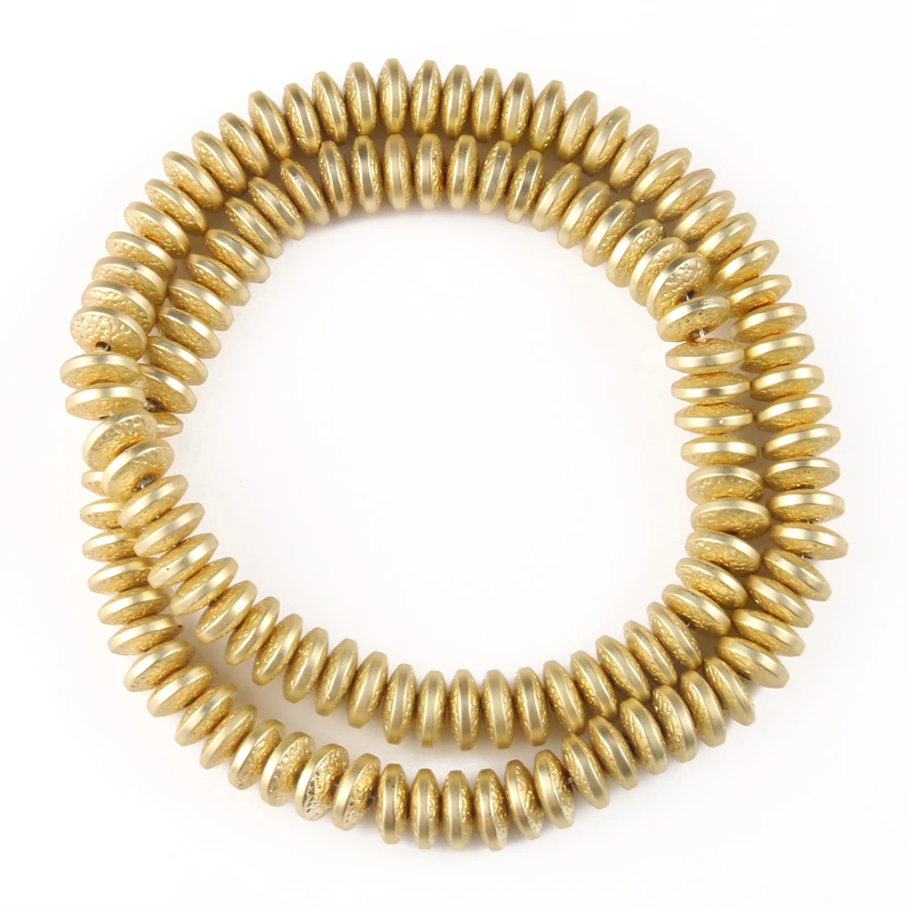 

Wholesale Gold Plated Hematite Rondelle Beads Natural Stone for Jewelry Making Loose Spacer Beads DIY Necklace Bracelet