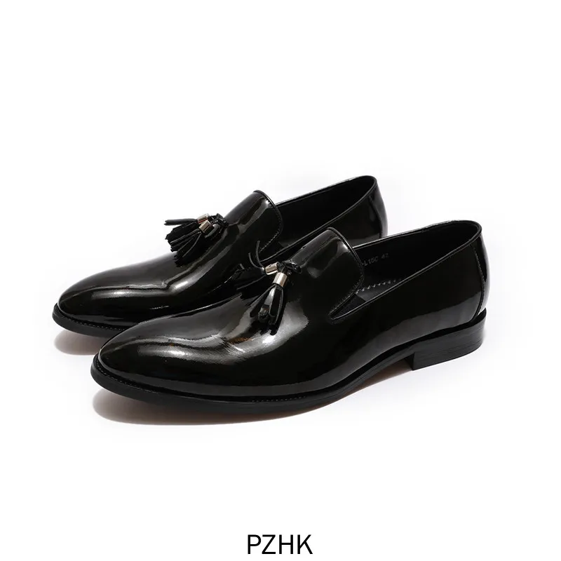 2019 Новое поступление распродажа sapatos masculino Sapatos Zapatos De Cuero Charol Para Hombre Negros Y Marrones Vestir