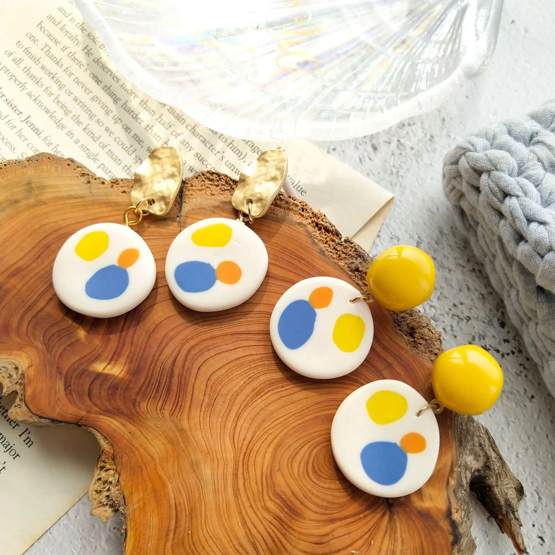 Уникальная Полимерная глина в палитре висячие серьги винтажная художественная