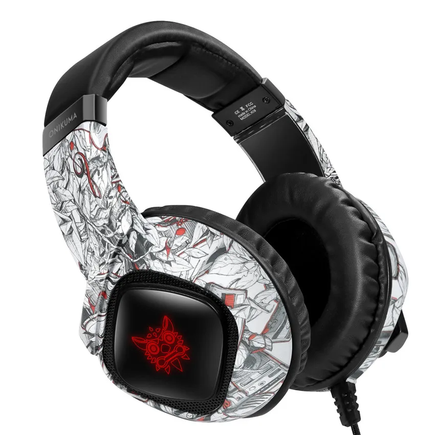 ONIKUMA PS4 игровая гарнитура с микрофоном шлем камуфляж ПК стерео наушники