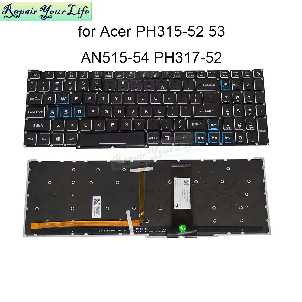 RGB English Russian laptop keyboard backlit keyboards For Acer Helios 300 PH315-52 53 PH317-53 54 PH317-52 AN515-54 LG5P-P90BRL