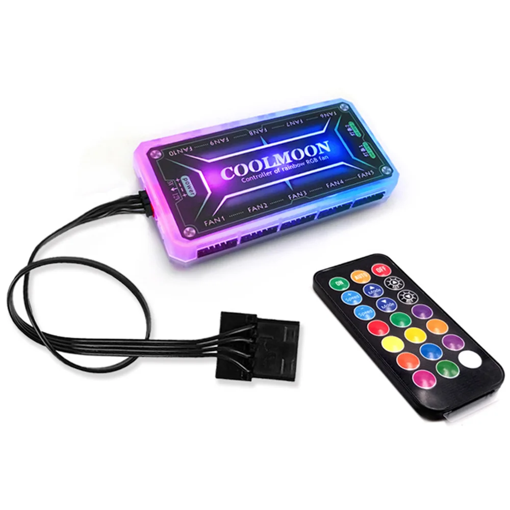 Регулируемый Чехол для компьютера PC охлаждающий вентилятор RGB регулируемый светодиодный 120 мм тихий+ ИК-пульт охладитель для компьютера охлаждающий RGB чехол вентилятор cpu
