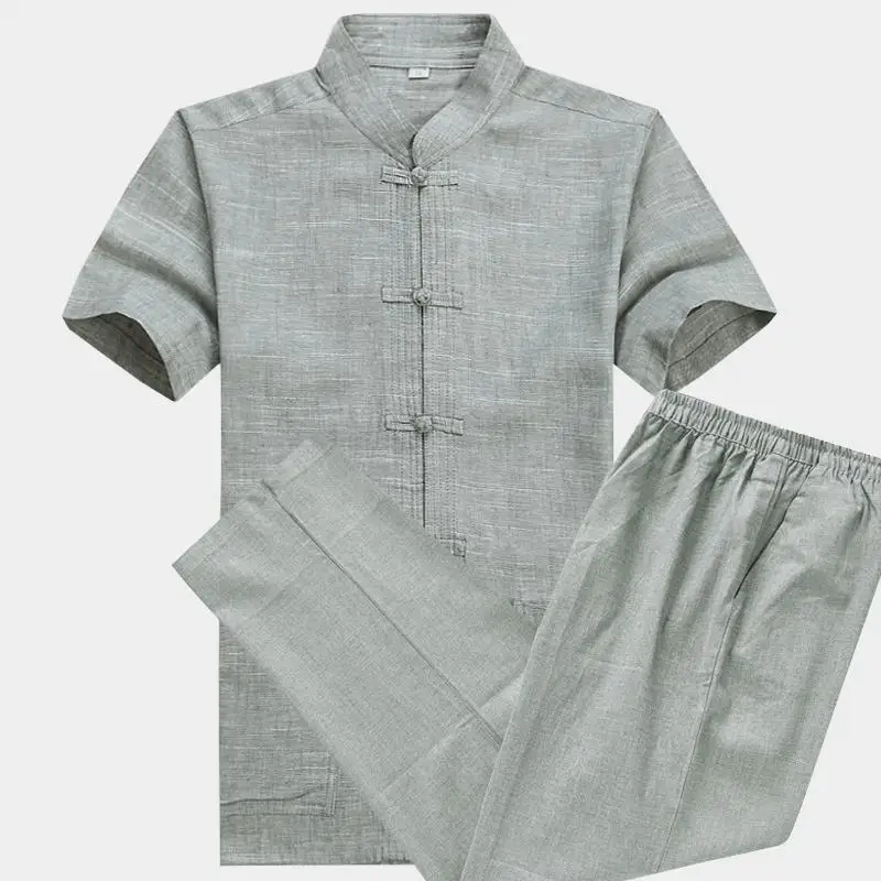 

Новинка, летняя одежда тайчи, мужская форма кунг-фу, традиционный китайский мужской костюм Тан, хлопковая льняная униформа для боевых искус...