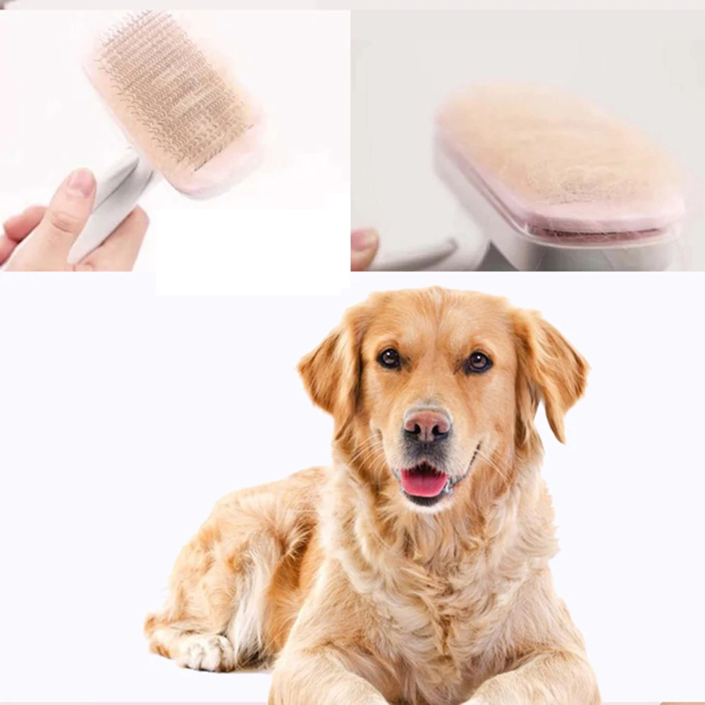 

High Quality Pet Comb For Dogs Grooming Toll Automatic Hair Brush Remover Pet Slicker Brush Doing Massage Dog Cat Comb Products