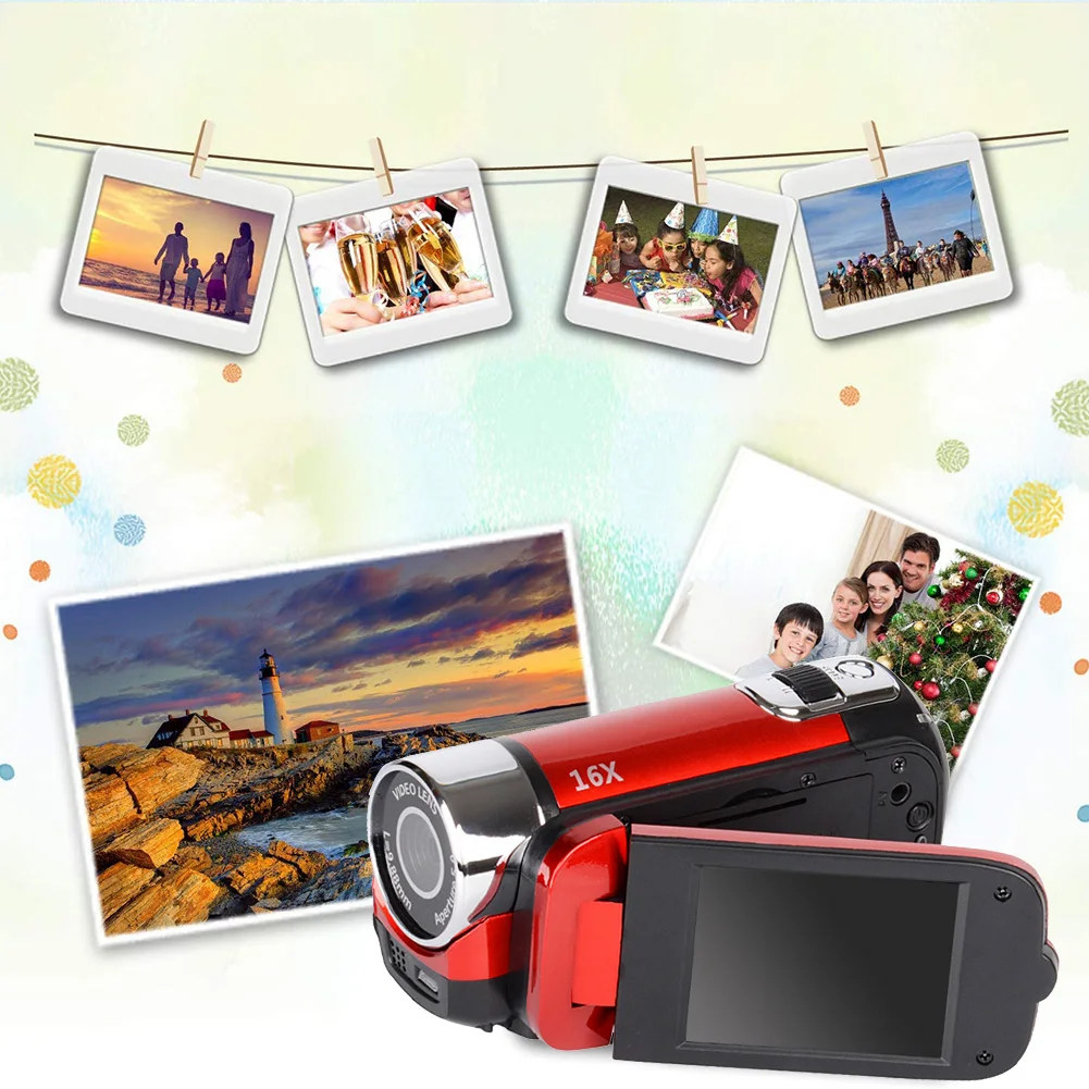 

FHD1080 HD720 Цифровая камера 2,7 дюймов 16MP Профессиональная цифровая видеокамера ABS FHD DV Высокое разрешение вращение на 270 градусов