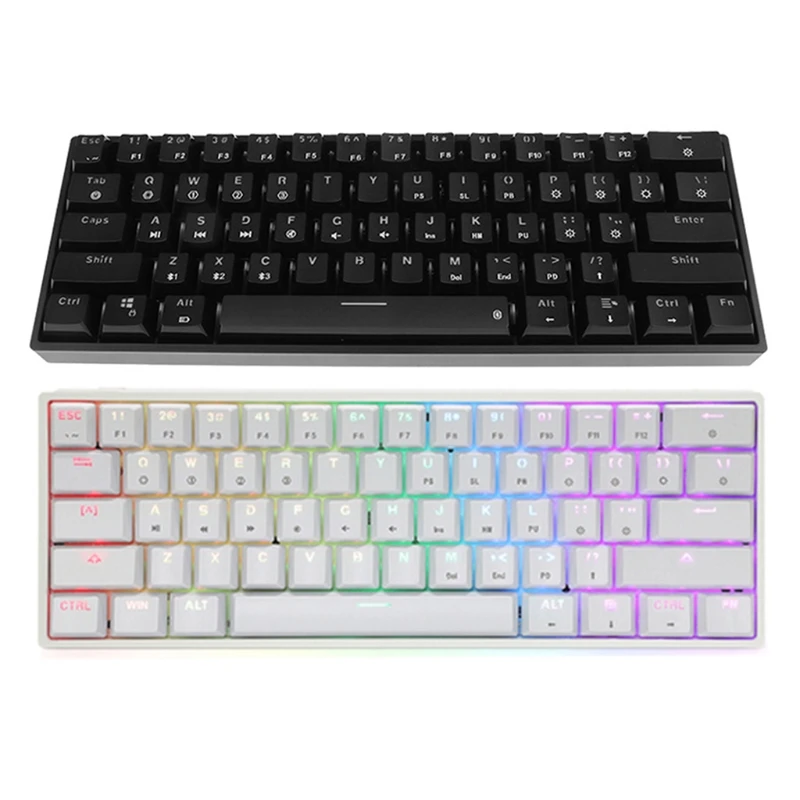 

SK61S Wireless 60% Mechanical Gaming Keyboard Ultra-Compact 61 Keys BT 5.0 Mechanical Keyboard w/h Programmable Software