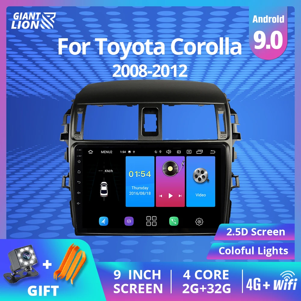 Автомагнитола 2DIN Android 9 0 для Toyota Corolla 10 E140 E150 2006 2013 головное устройство