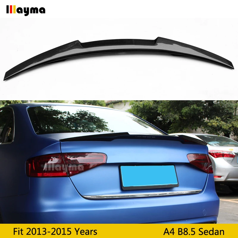 Стильный спойлер M4 для заднего багажника из углеродного волокна Audi A4 B8.5 седан 2013