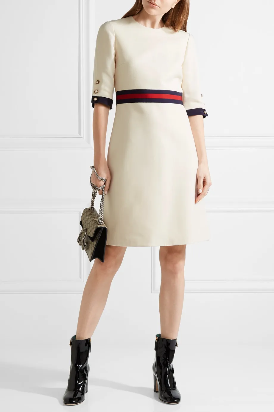 PandaQ женское платье подгонянное Подиум OL офисные ветряные строчки однотонные