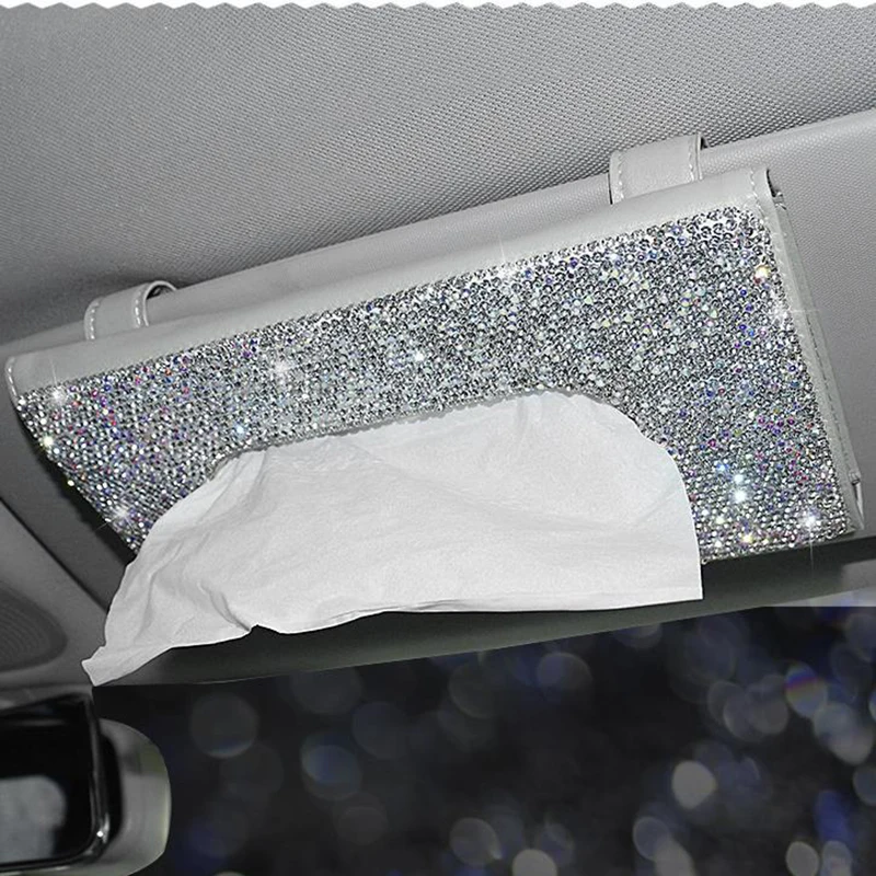 Роскошный автомобильный солнцезащитный козырек держатель для салфеток из кожи с