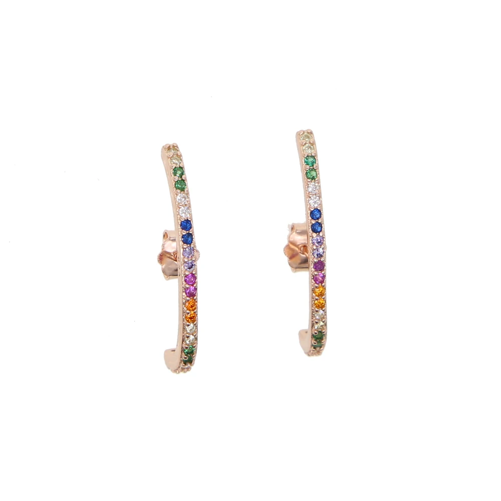 Высокое качество 925 пробы серебро Радуга cz Серьги Элегантность нежный