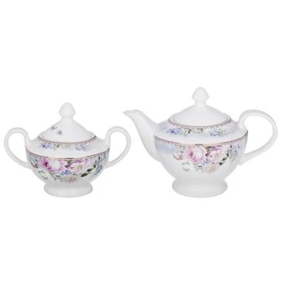 MILLIMI Фредерика Набор чайный 14пр чашка 210 мл чайник 1100 сахарница 310 кост. фрф | Дом и