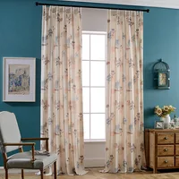 Floral Modern Simplicity Printed Curtains for Living Room Kids Curtain Window For Bedroom Kitchen Finished Drape Door
