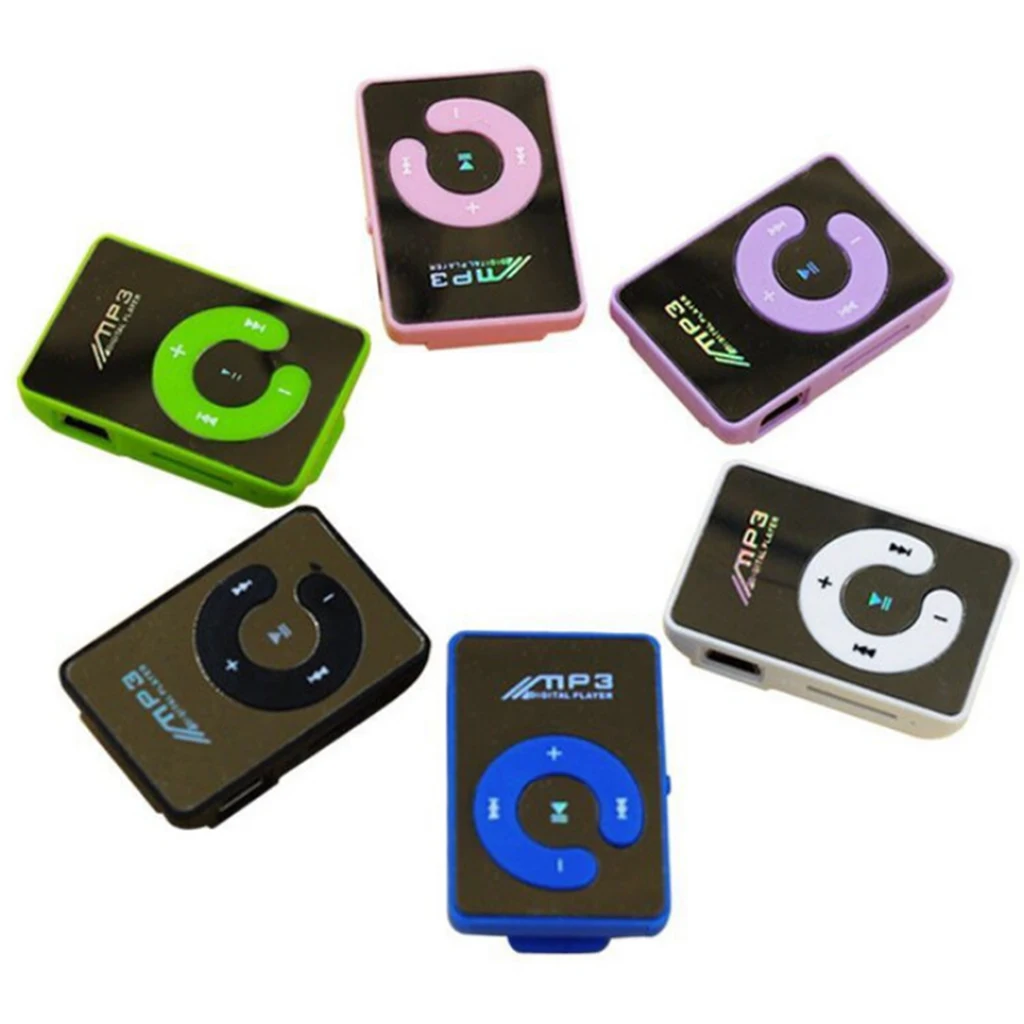 Мини mp3-плеер с зеркальным зажимом Портативный модный спортивный USB цифровой музыкальный плеер для MicroSD TF карты медиа mp3-плеер перезаряжаемый