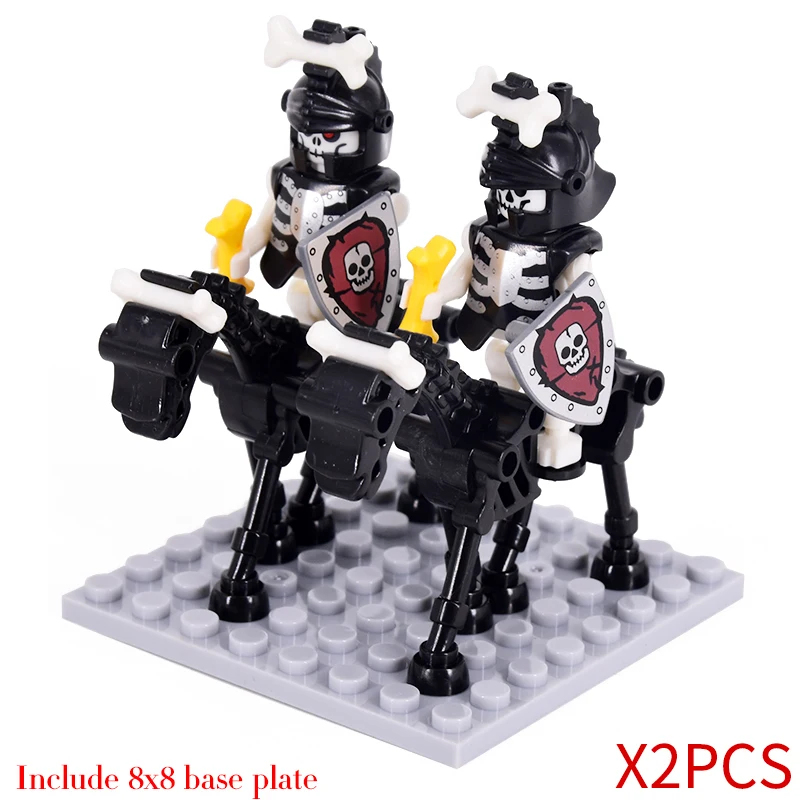 Мини-фигурки MOC в средневековом стиле строительные блоки: римская лошадь солдат