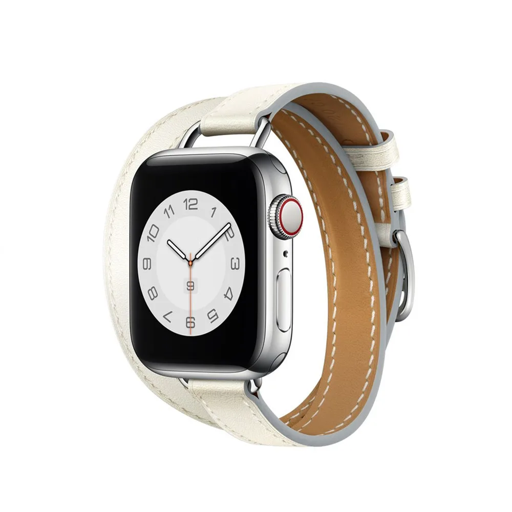Сверхдлинный ремешок Slimmer для Apple Watch 6SE кожаная Петля 38 мм 42 элегантный двойной