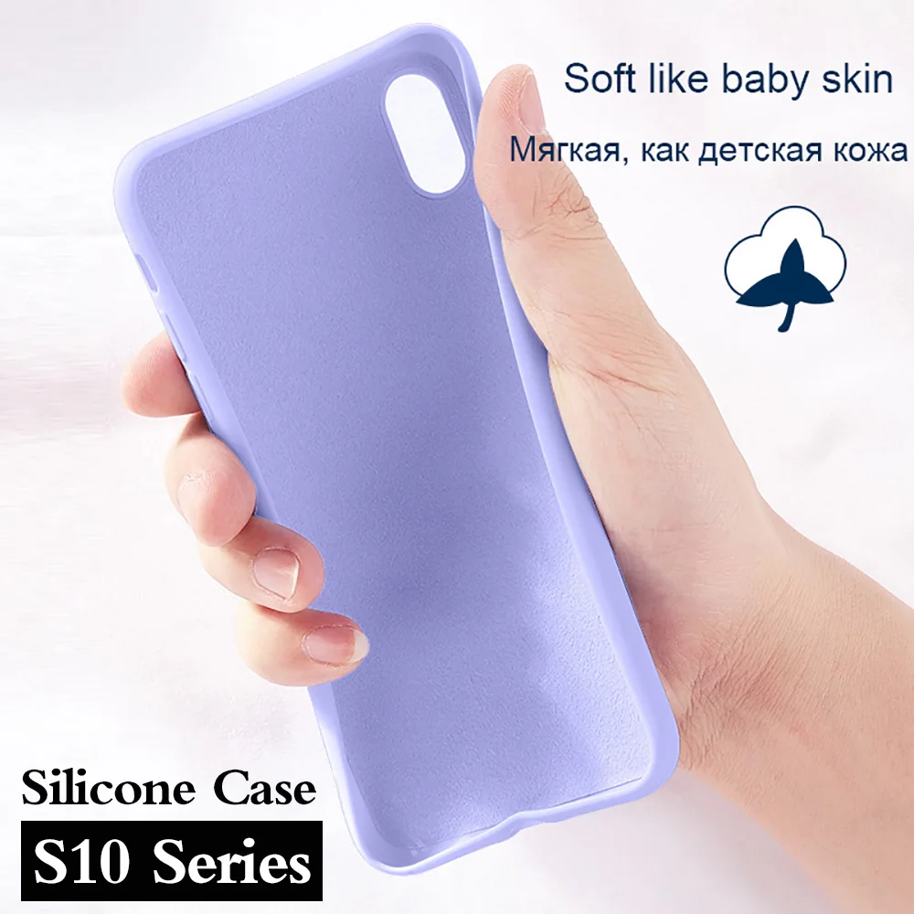 Оригинальный Роскошный однотонный силиконовый чехол для телефона samsung galaxy S10 Plus