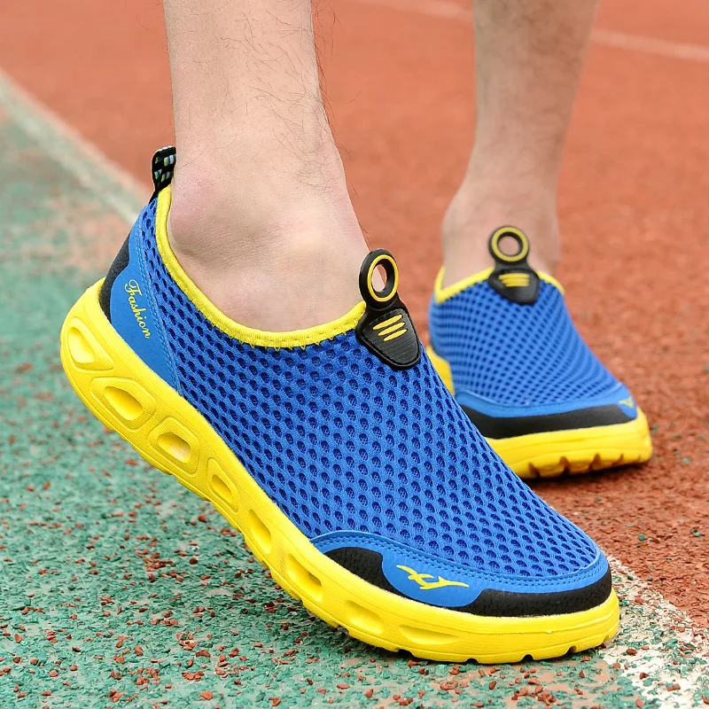 Туфли Coslony мужские сетчатые легкие дышащие туфли без шнуровки Повседневная