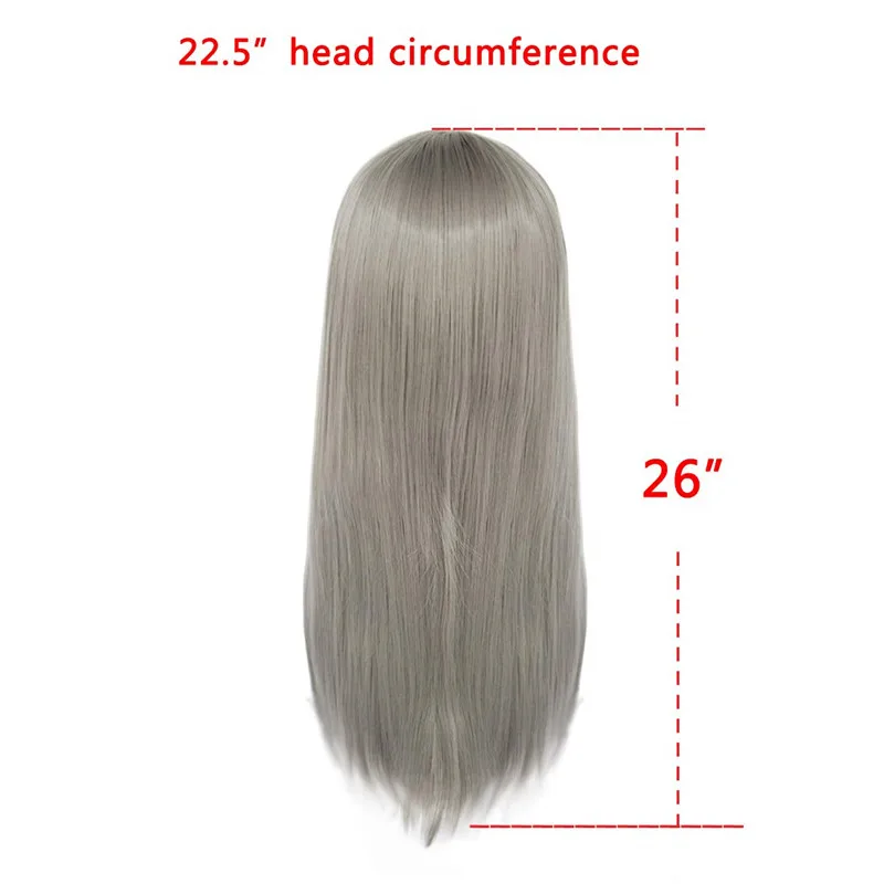 Ebingoo Hair cap+ белый высокотемпературное волокно Peruca Perruque натуральный прямой длинный синтетический парик с челкой для женщин