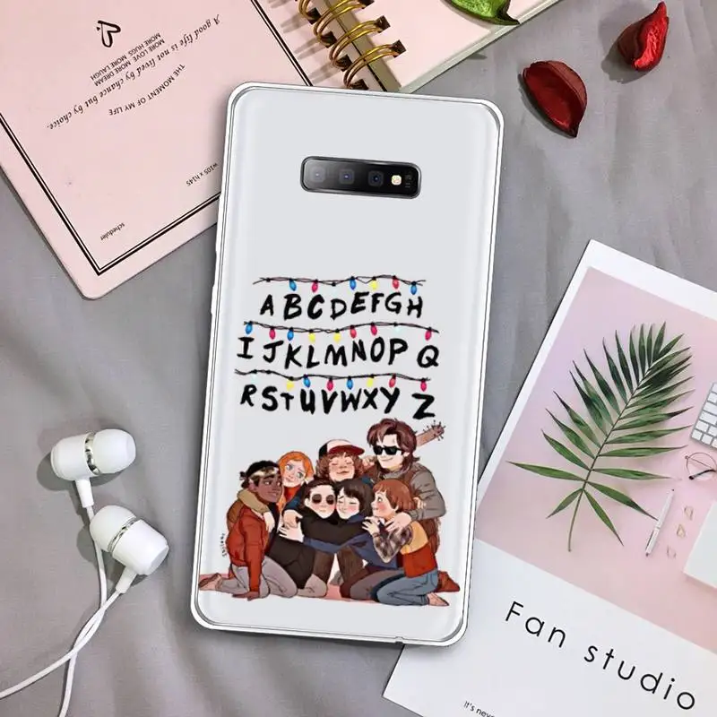 

Stranger Things Christmas Lights Phone Case Transparent For Samsung Galaxy S A 5 7 8 9 2015 20 edge plus 10 e lite 2019
